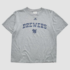 Milwaukee Brewers Adidas 2000s T-Shirt - Gray - Vintage T-shirts