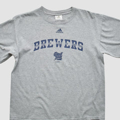 Milwaukee Brewers Adidas 2000s T-Shirt - Gray - Vintage T-shirts