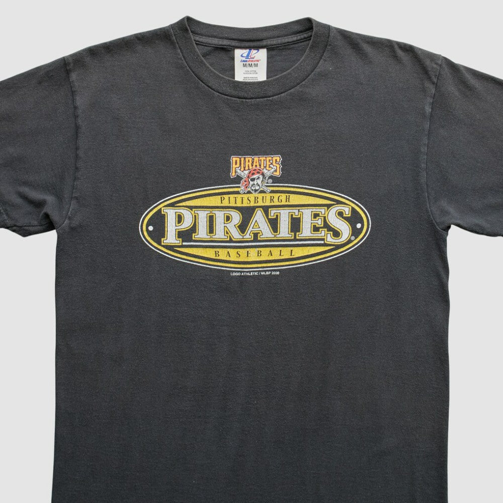 Pittsburgh Pirates Logo Athletic 2000 T-Shirt - Gray - Vintage T-shirts