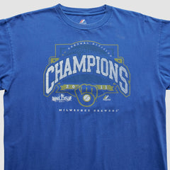 Milwaukee Brewers Majestic 2011 T-Shirt - Blue - Vintage T-shirts