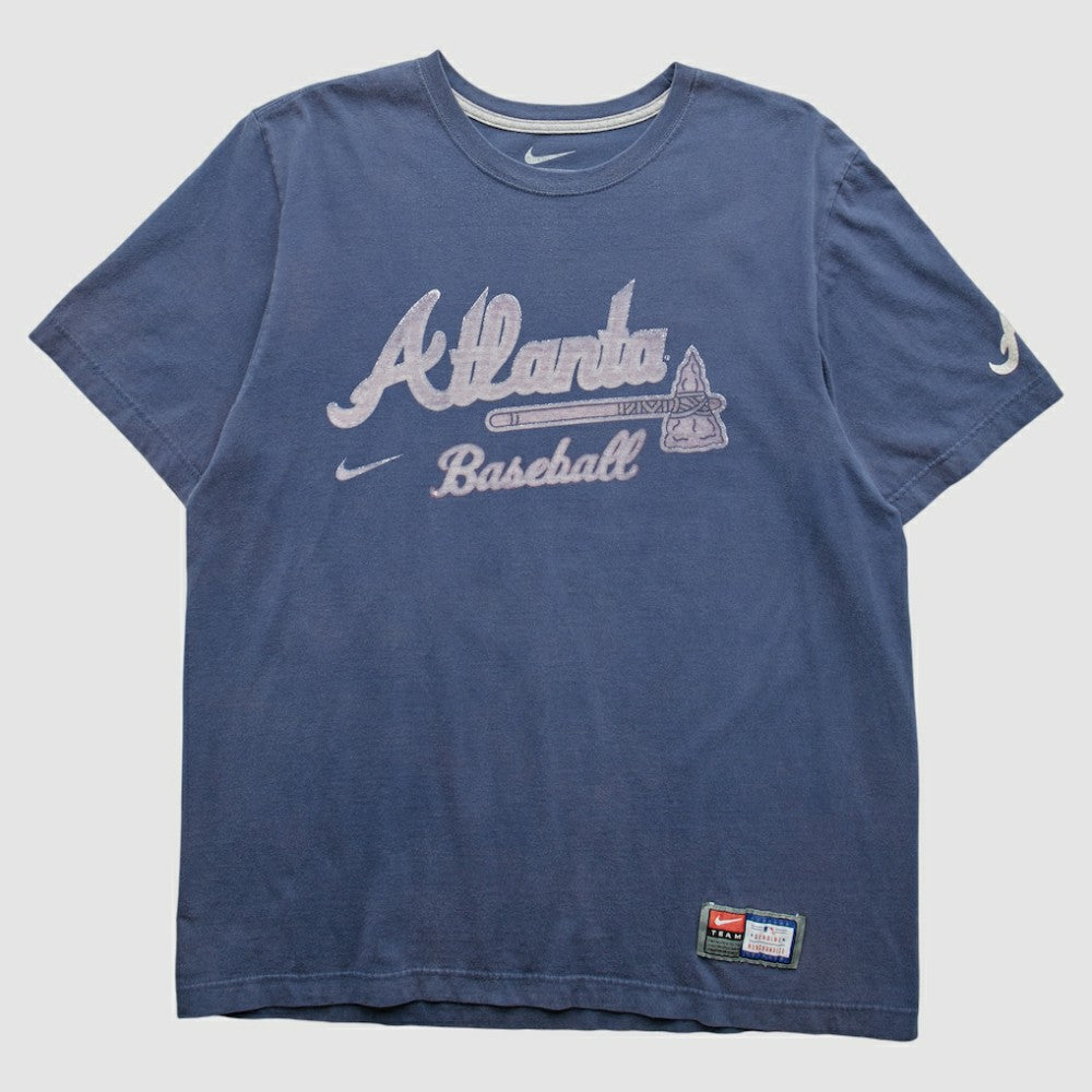 Atlanta Braves Nike 2010s T-Shirt - Blue - Vintage T-shirts