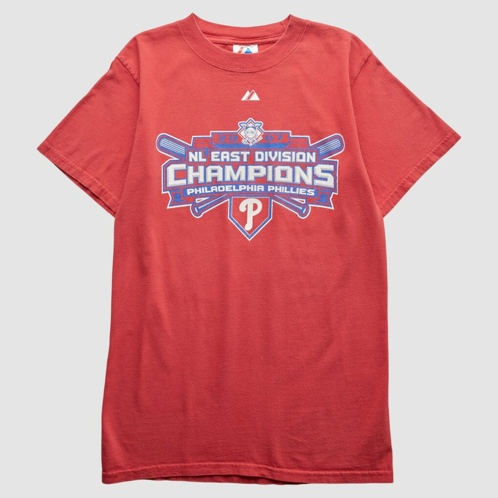 Philadelphia Phillies Majestic 2007 T-Shirt - Red - Vintage T-shirts
