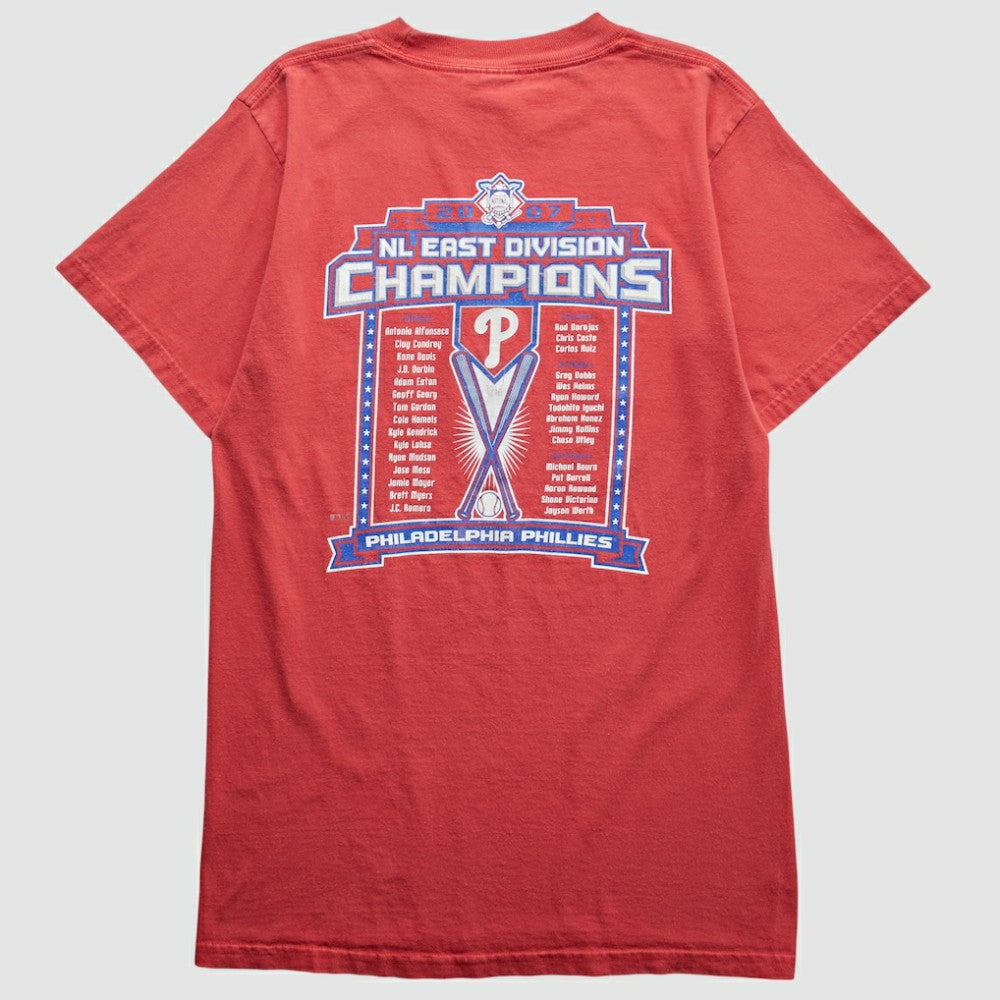 Philadelphia Phillies Majestic 2007 T-Shirt - Red - Vintage T-shirts