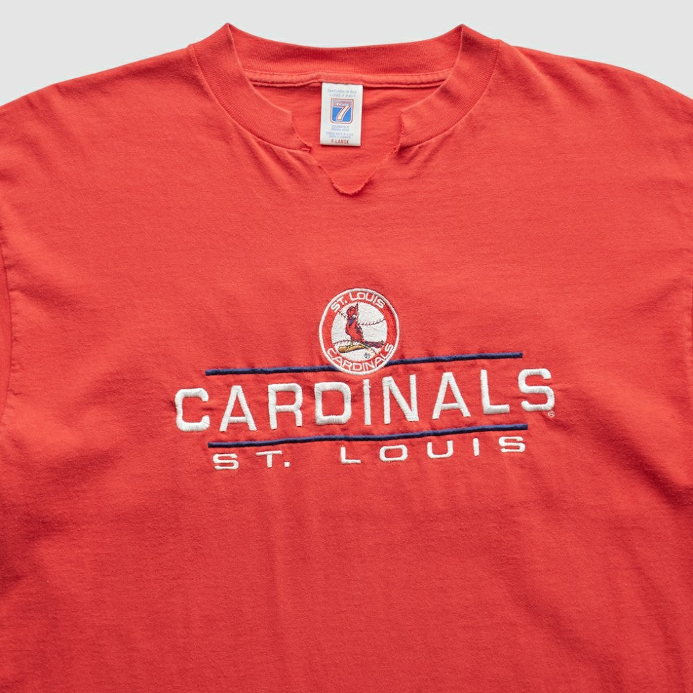 St. Louis Cardinals Logo 7 90s T-Shirt - Red - Vintage T-shirts