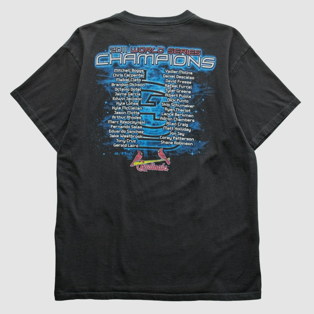 St. Louis Cardinals Majestic 2011 T-Shirt - Black - Vintage T-shirts