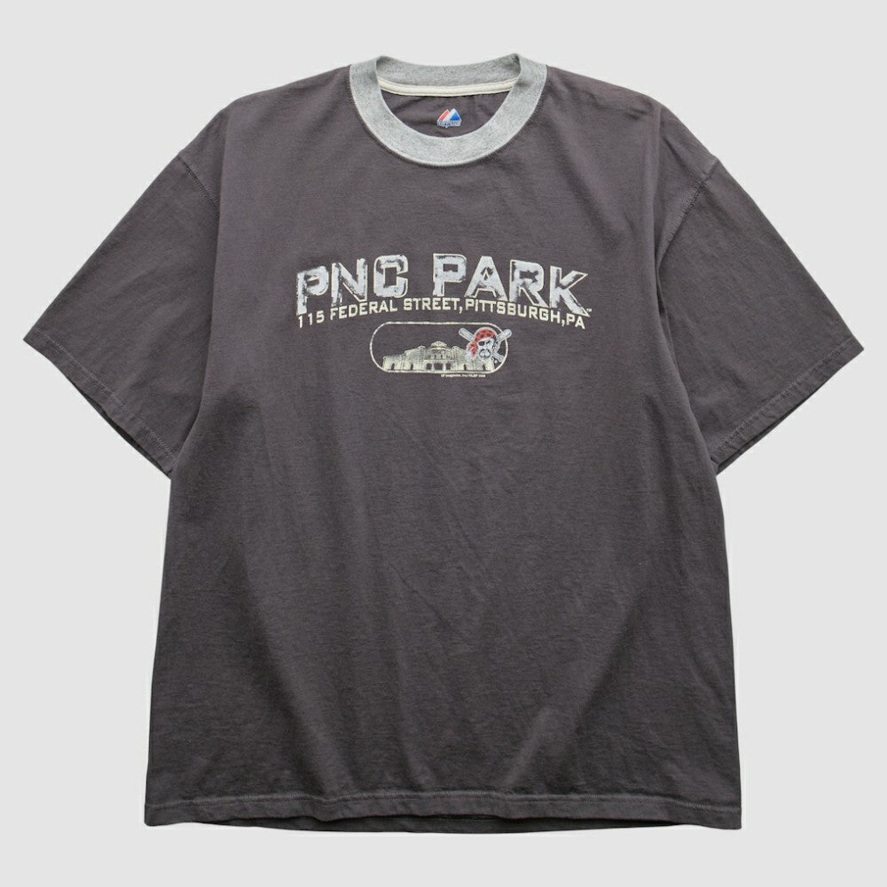 Pittsburgh Pirates Majestic 2008 T-Shirt - Gray - Vintage T-shirts