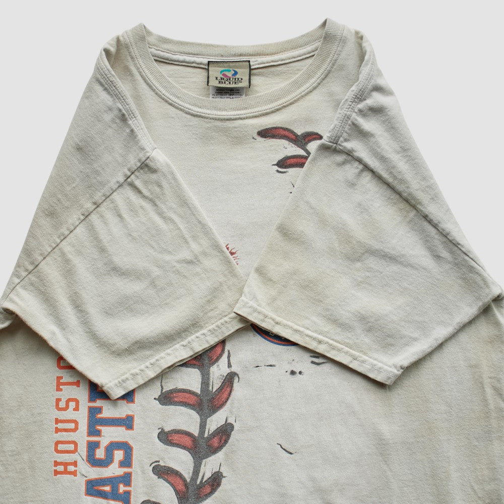 Houston Astros Liquid Blue 2000s T-Shirt - Beige - Vintage T-shirts