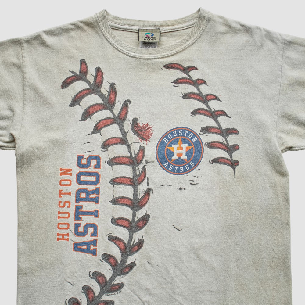 Houston Astros Liquid Blue 2000s T-Shirt - Beige - Vintage T-shirts