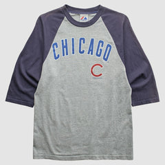 Chicago Cubs Majestic 2008 T-Shirt - Heather Gray - Vintage T-shirts