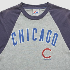 Chicago Cubs Majestic 2008 T-Shirt - Heather Gray - Vintage T-shirts