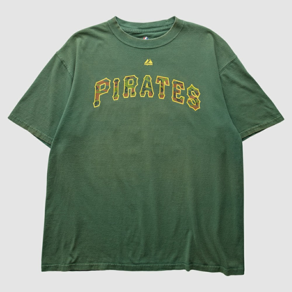 Pittsburgh Pirates Majestic 2000s T-Shirt - Green - Vintage T-shirts