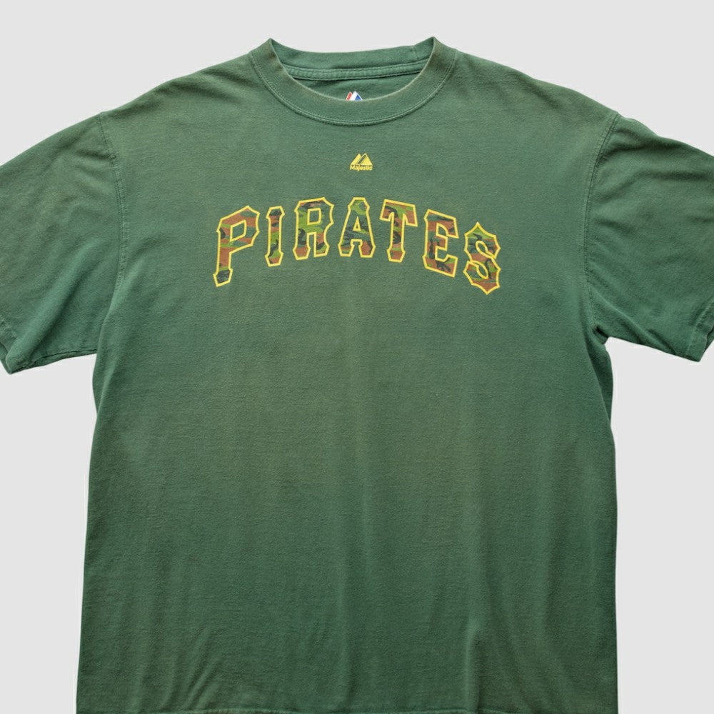 Pittsburgh Pirates Majestic 2000s T-Shirt - Green - Vintage T-shirts
