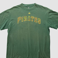 Pittsburgh Pirates Majestic 2000s T-Shirt - Green - Vintage T-shirts