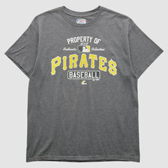 Pittsburgh Pirates Majestic 2000s T-Shirt - Gray - Vintage T-shirts