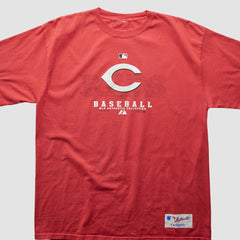 Cincinnati Reds Majestic 2000s T-Shirt - Red - 2XVintage T-shirts