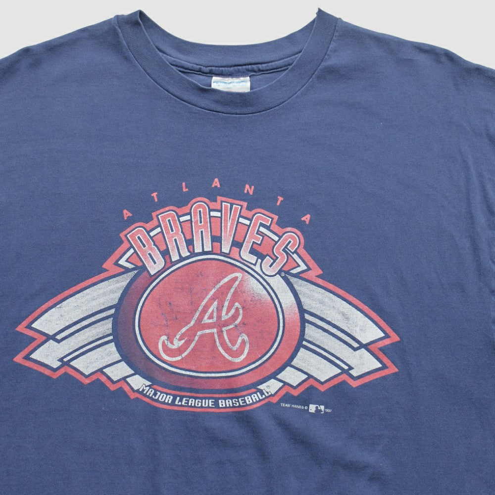 Atlanta Braves Hanes 1997 T-Shirt - Navy - 2XVintage T-shirts