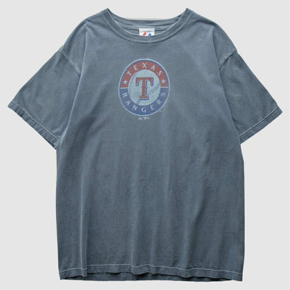 Texas Rangers Majestic 2010 T-Shirt - Gray - Vintage T-shirts