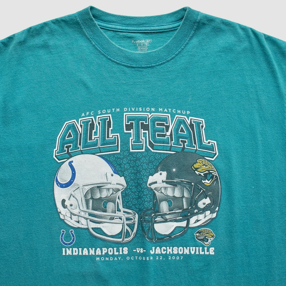 Indianapolis Colts vs. Jacksonville Jaguars Reebok 2007 T-Shirt - Teal T-shirts