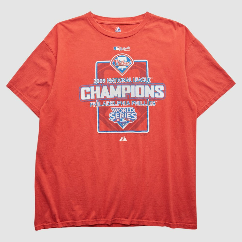 Philadelphia Phillies Majestic 2009 T-Shirt - Red - XVintage T-shirts