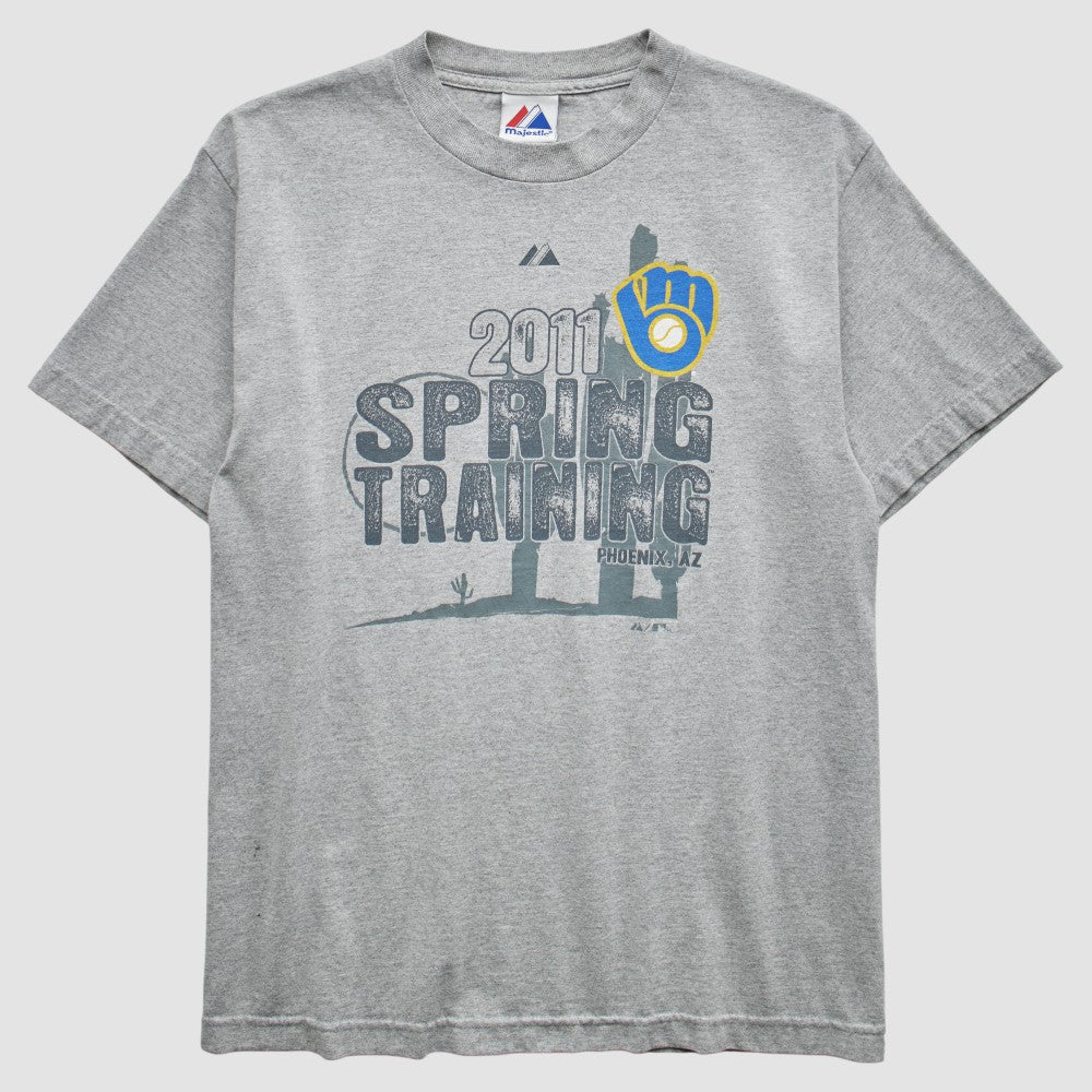 Milwaukee Brewers Majestic 2011 T-Shirt - Gray - Vintage T-shirts