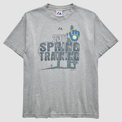Milwaukee Brewers Majestic 2011 T-Shirt - Gray - Vintage T-shirts