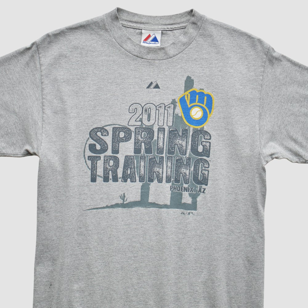 Milwaukee Brewers Majestic 2011 T-Shirt - Gray - Vintage T-shirts