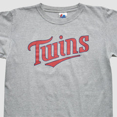 Minnesota Twins Majestic 2000s T-Shirt - Gray - Vintage T-shirts
