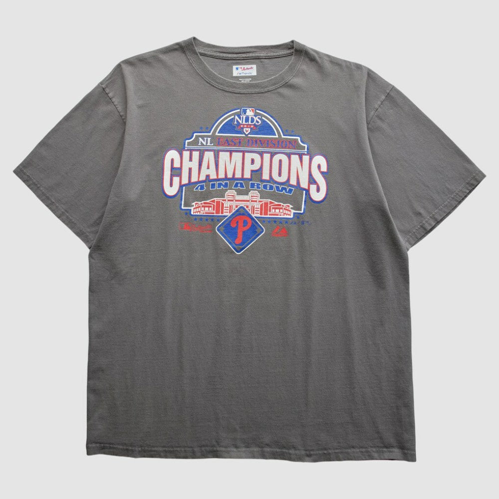 Philadelphia Phillies Majestic 2010 T-Shirt - Gray - XVintage T-shirts