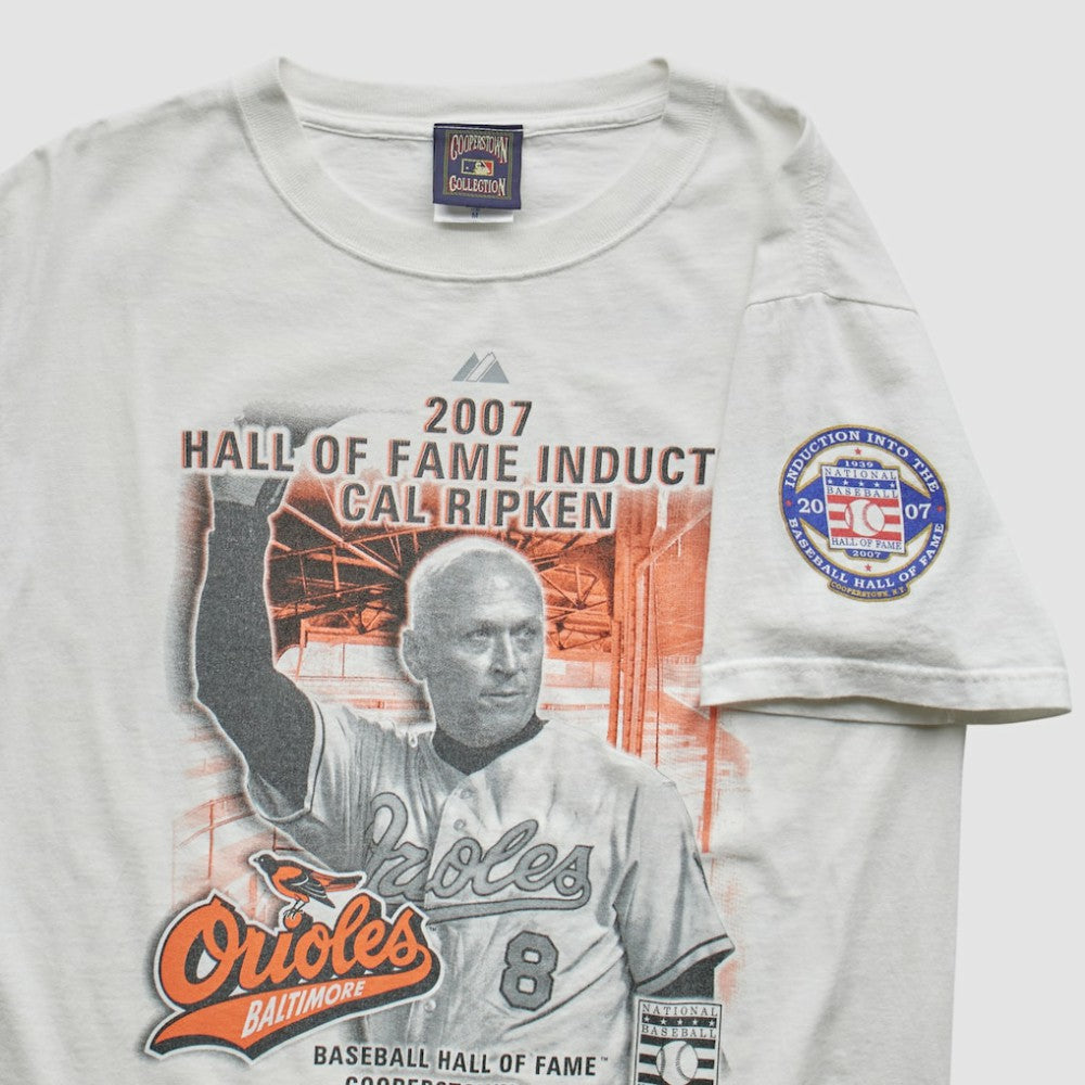 Baltimore Orioles Majestic Cooperstown Collection 2007 T-Shirt - White - Vintage T-shirts