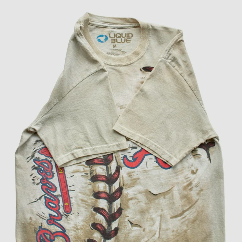 Atlanta Braves Liquid Blue 2014 T-Shirt - Beige - Vintage T-shirts