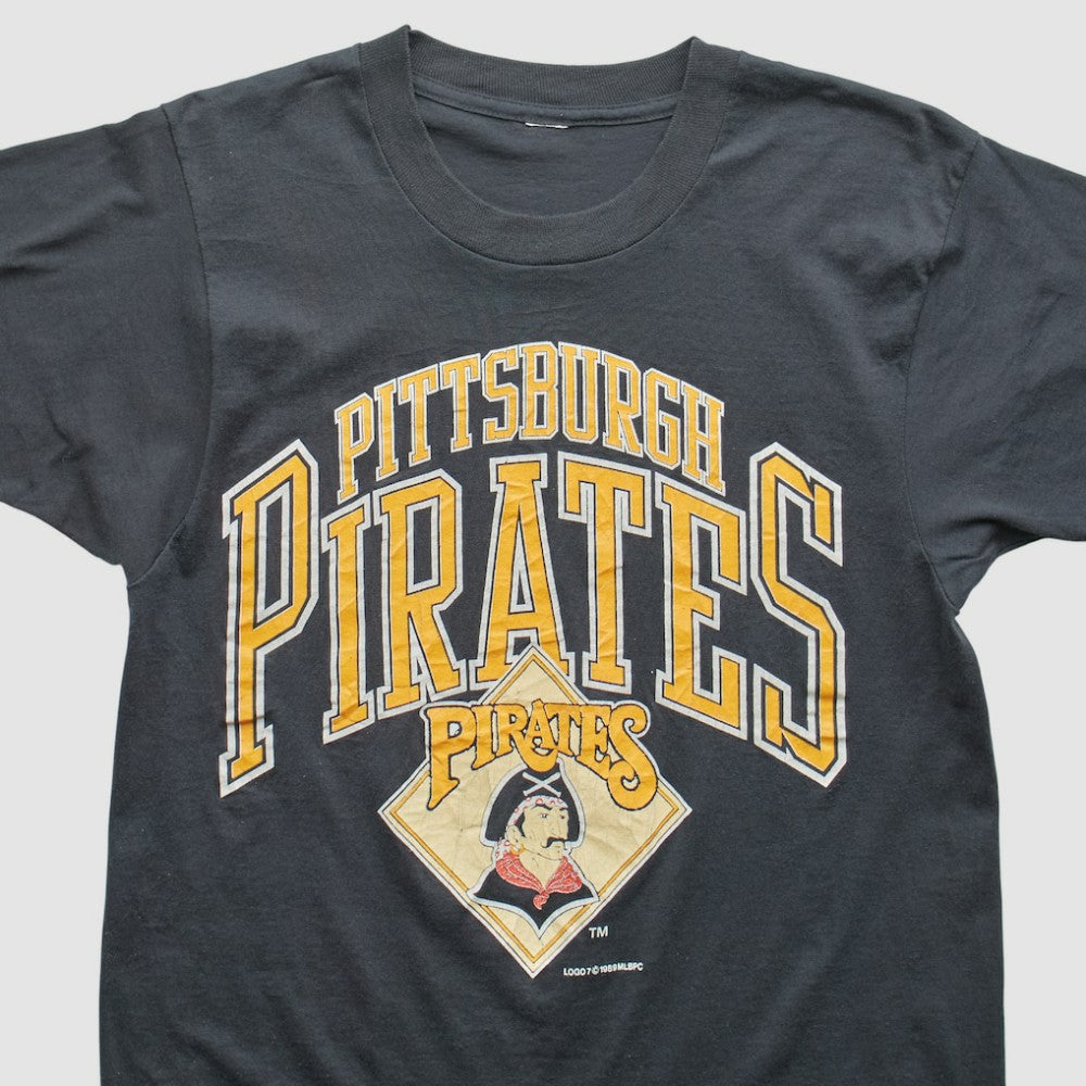 Pittsburgh Pirates Logo 7 1989 T-Shirt - Black - XVintage T-shirts