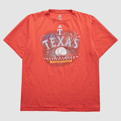 Texas Rangers Majestic 2011 T-Shirt - Red - Vintage T-shirts