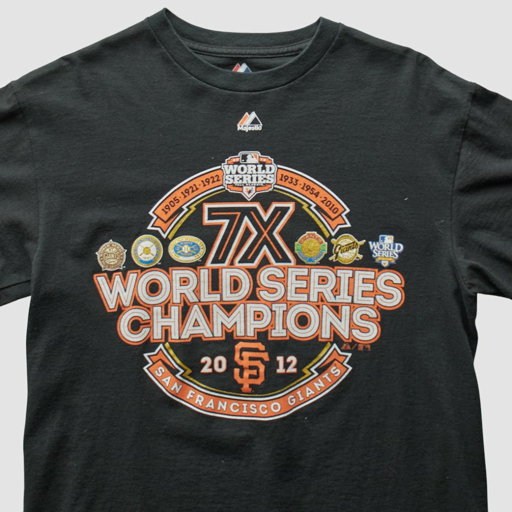 San Francisco Giants Majestic 2012 T-Shirt - Black - Vintage T-shirts
