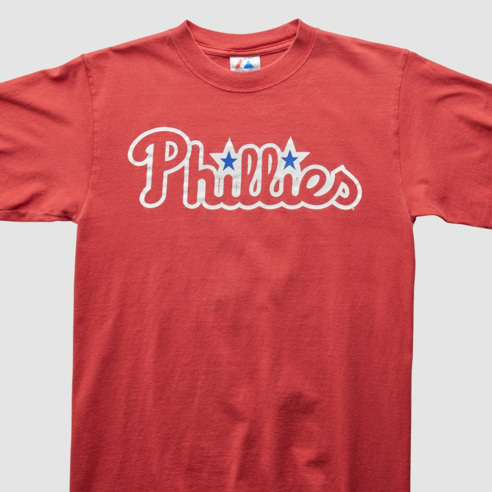 Philadelphia Phillies Majestic 2000s T-Shirt - Red - Vintage T-shirts
