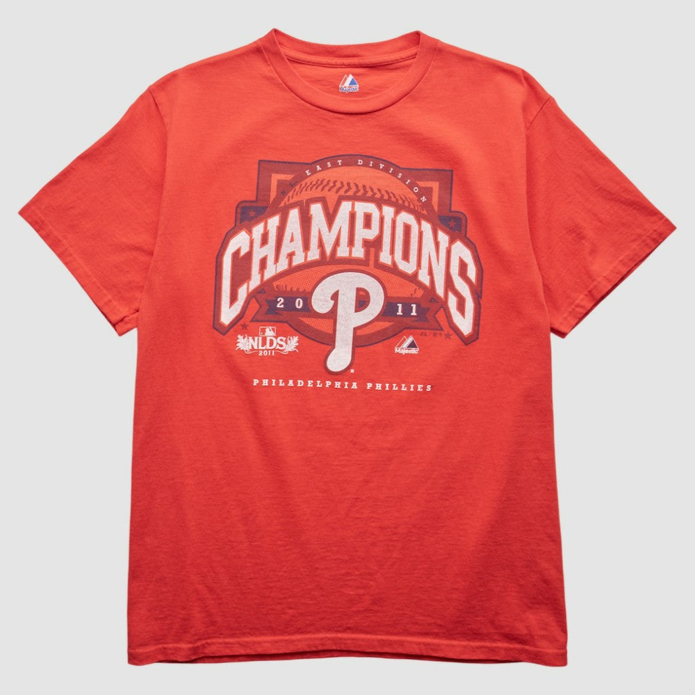 Philadelphia Phillies Majestic 2011 T-Shirt - Red - Vintage T-shirts