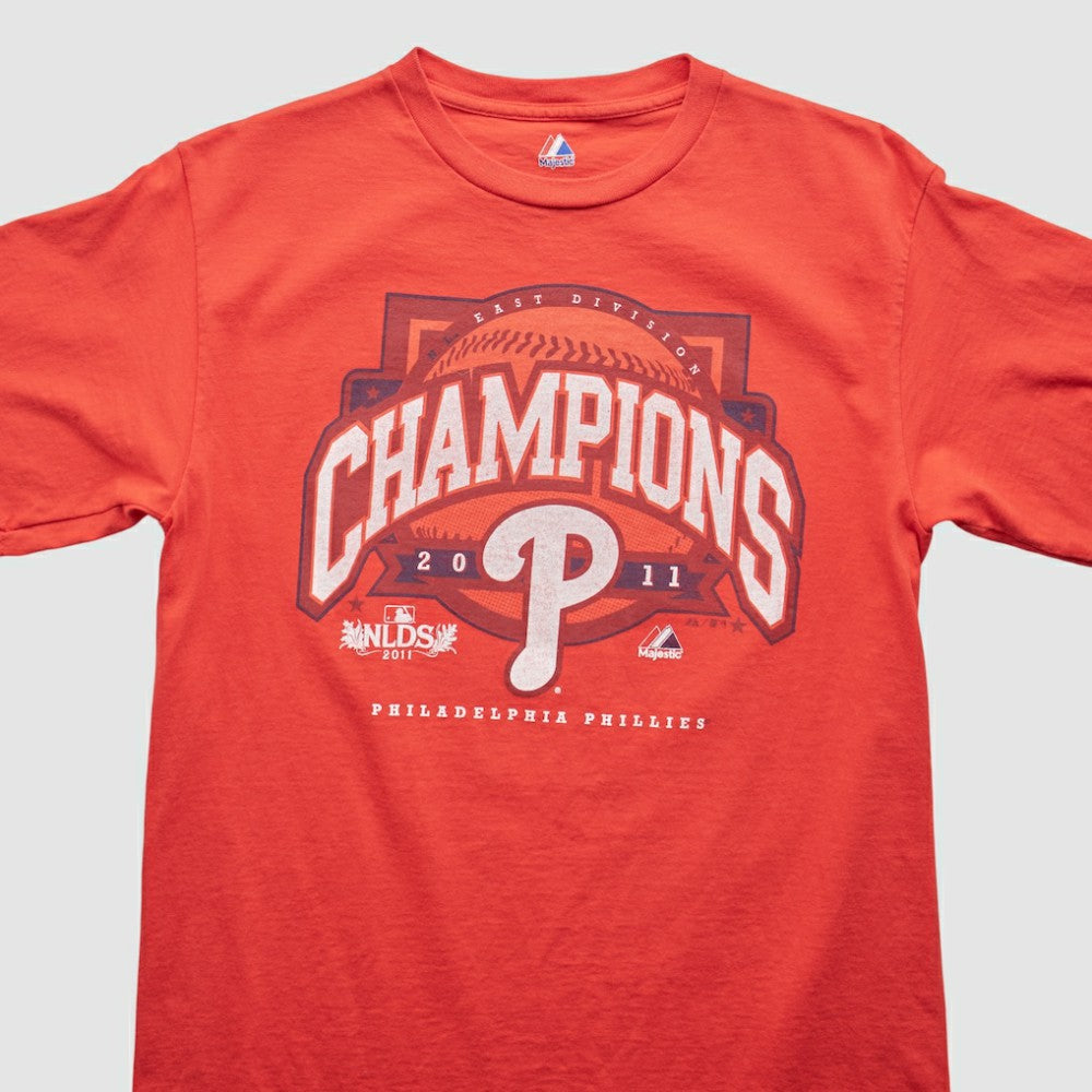 Philadelphia Phillies Majestic 2011 T-Shirt - Red - Vintage T-shirts