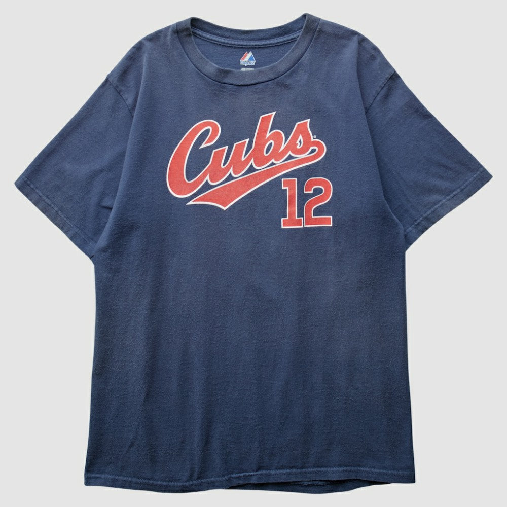 Chicago Cubs Majestic 2009 T-Shirt - Navy - Vintage T-shirts