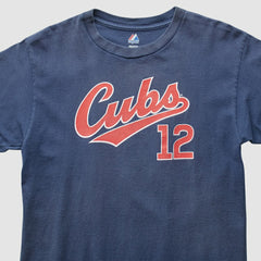 Chicago Cubs Majestic 2009 T-Shirt - Navy - Vintage T-shirts