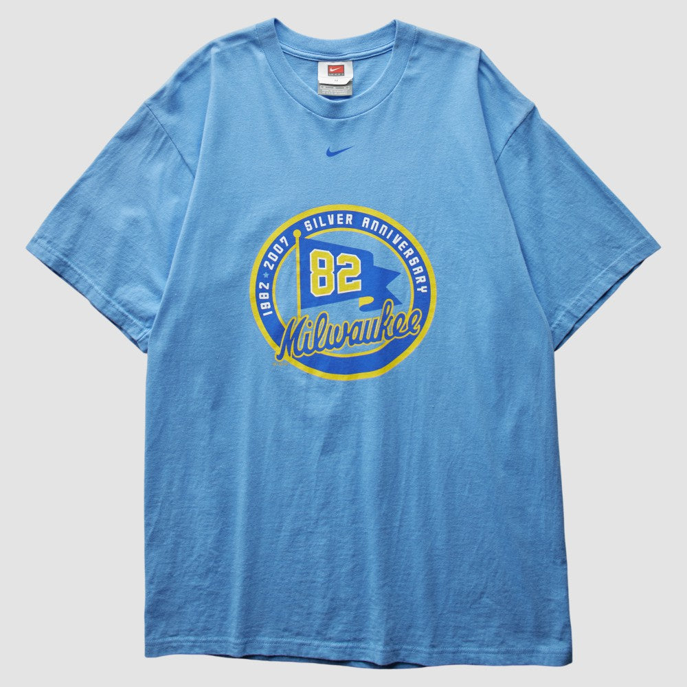 Milwaukee Brewers Nike 2007 T-Shirt - Light Blue - Vintage T-shirts