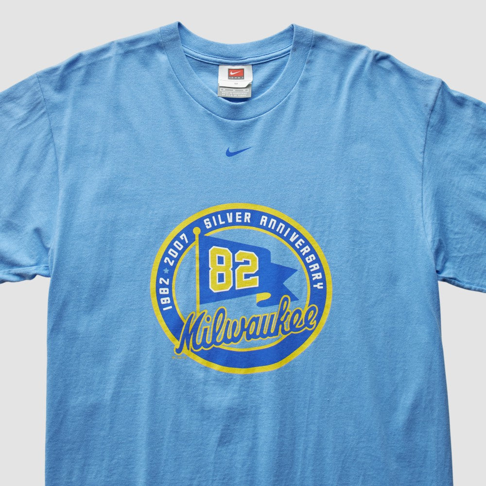 Milwaukee Brewers Nike 2007 T-Shirt - Light Blue - Vintage T-shirts