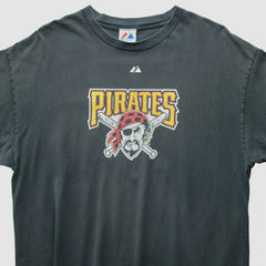 Pittsburgh Pirates Majestic 2010 T-Shirt - Black - Vintage T-shirts