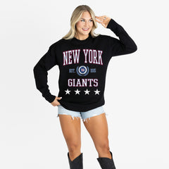 New York Giants Gameday Couture Women's Oversized Everyday Star Long Sleeve T-Shirt - Black T-shirts