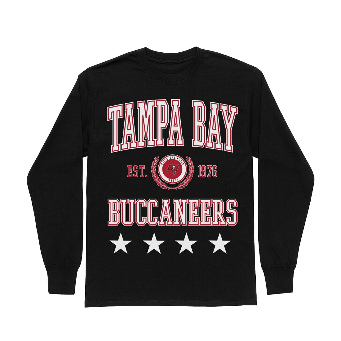 Tampa Bay Buccaneers Gameday Couture Women's Oversized Everyday Star Long Sleeve T-Shirt - Black T-shirts
