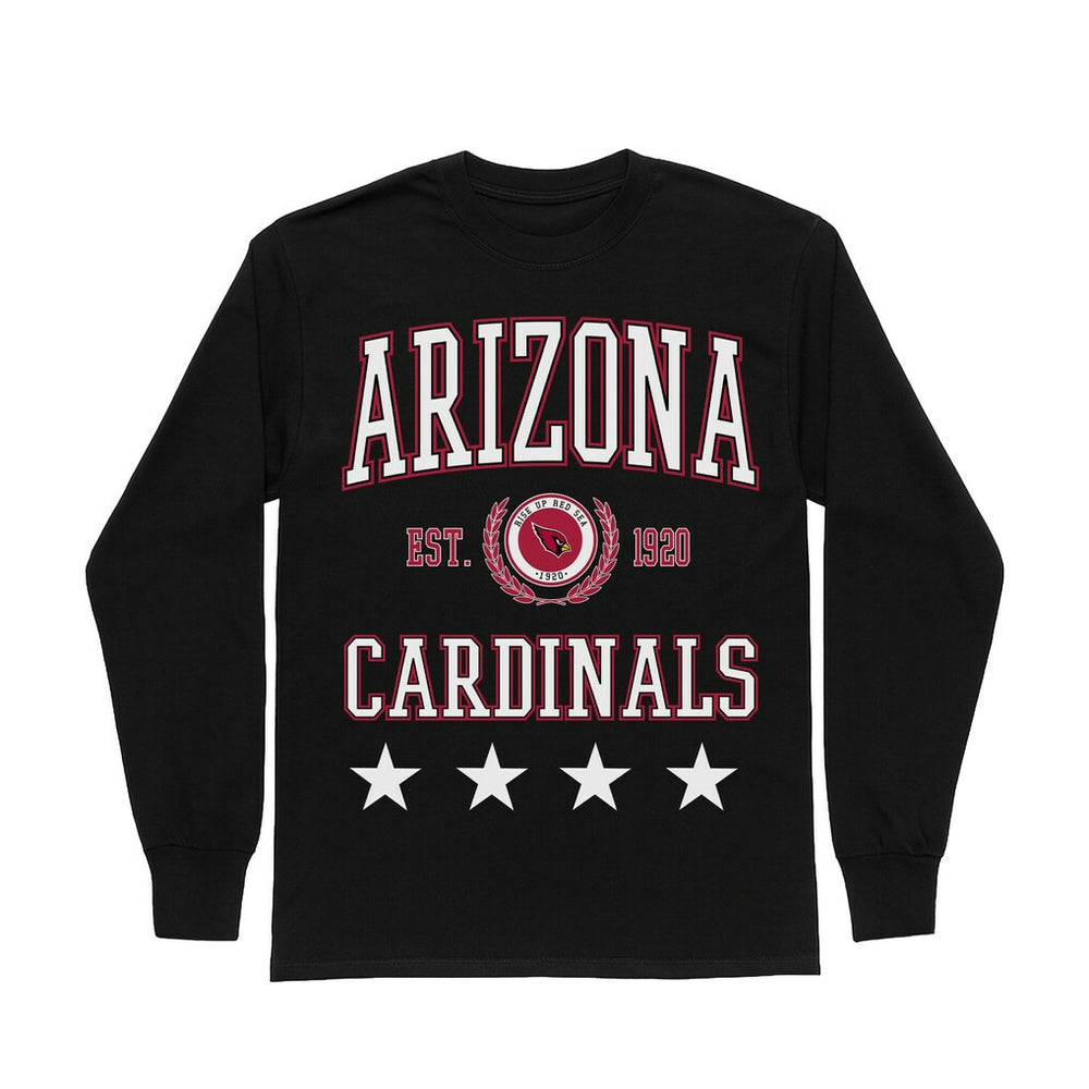 Arizona Cardinals Gameday Couture Women's Oversized Everyday Star Long Sleeve T-Shirt - Black T-shirts