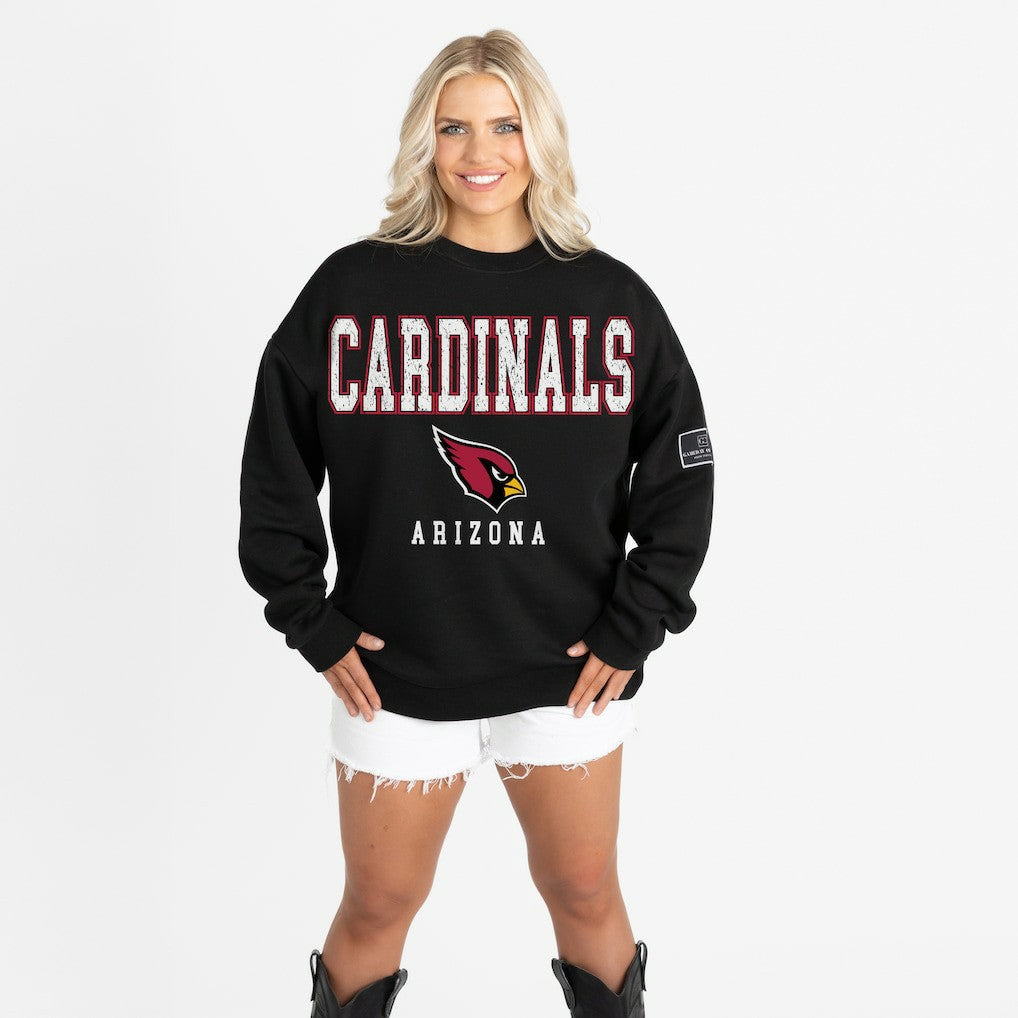 Arizona Cardinals Gameday Couture Women's Oversized Level Up Black Label Premium Fleece Sweatshirt - Black Sweatshirts