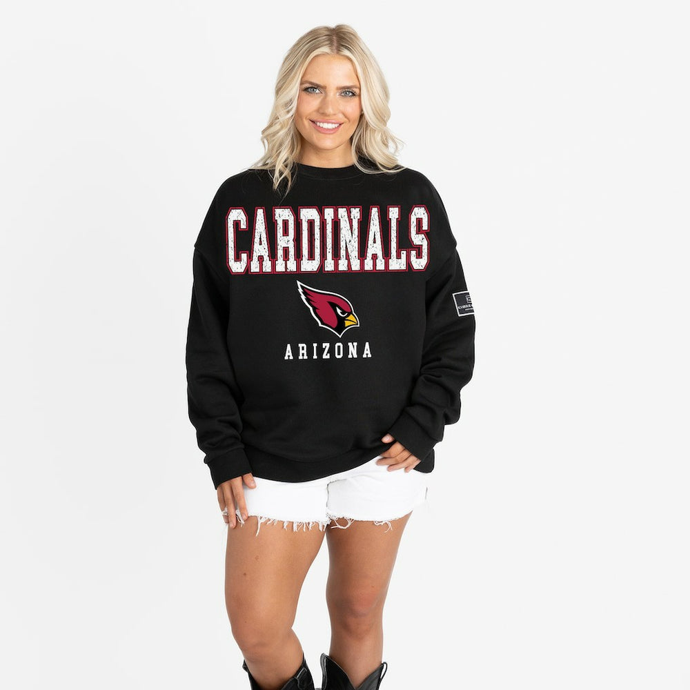 Arizona Cardinals Gameday Couture Women's Oversized Level Up Black Label Premium Fleece Sweatshirt - Black Sweatshirts