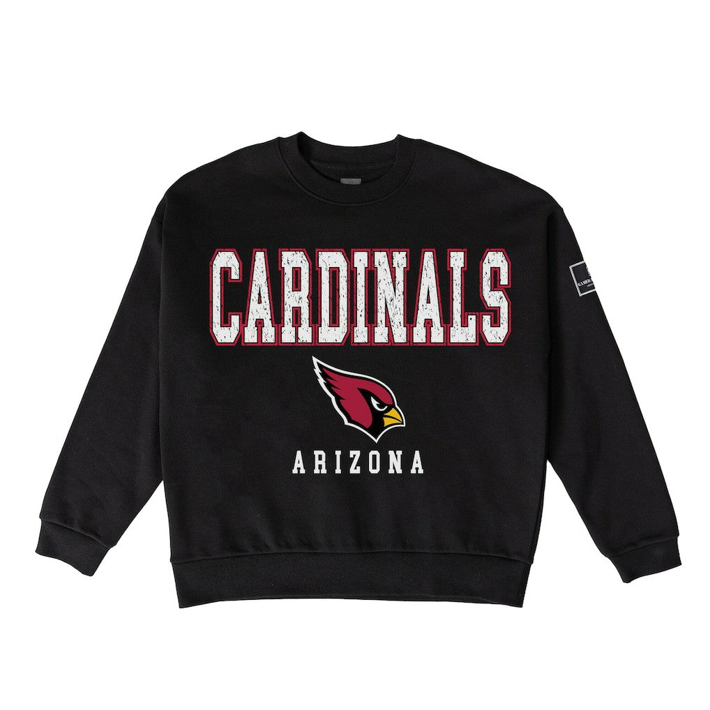 Arizona Cardinals Gameday Couture Women's Oversized Level Up Black Label Premium Fleece Sweatshirt - Black Sweatshirts