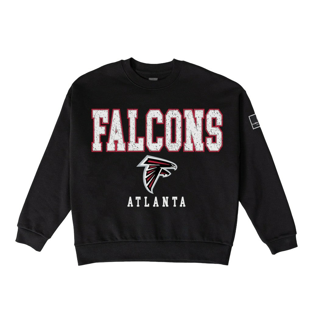 Atlanta Falcons Gameday Couture Women's Oversized Level Up Black Label Premium Fleece Sweatshirt - Black Sweatshirts