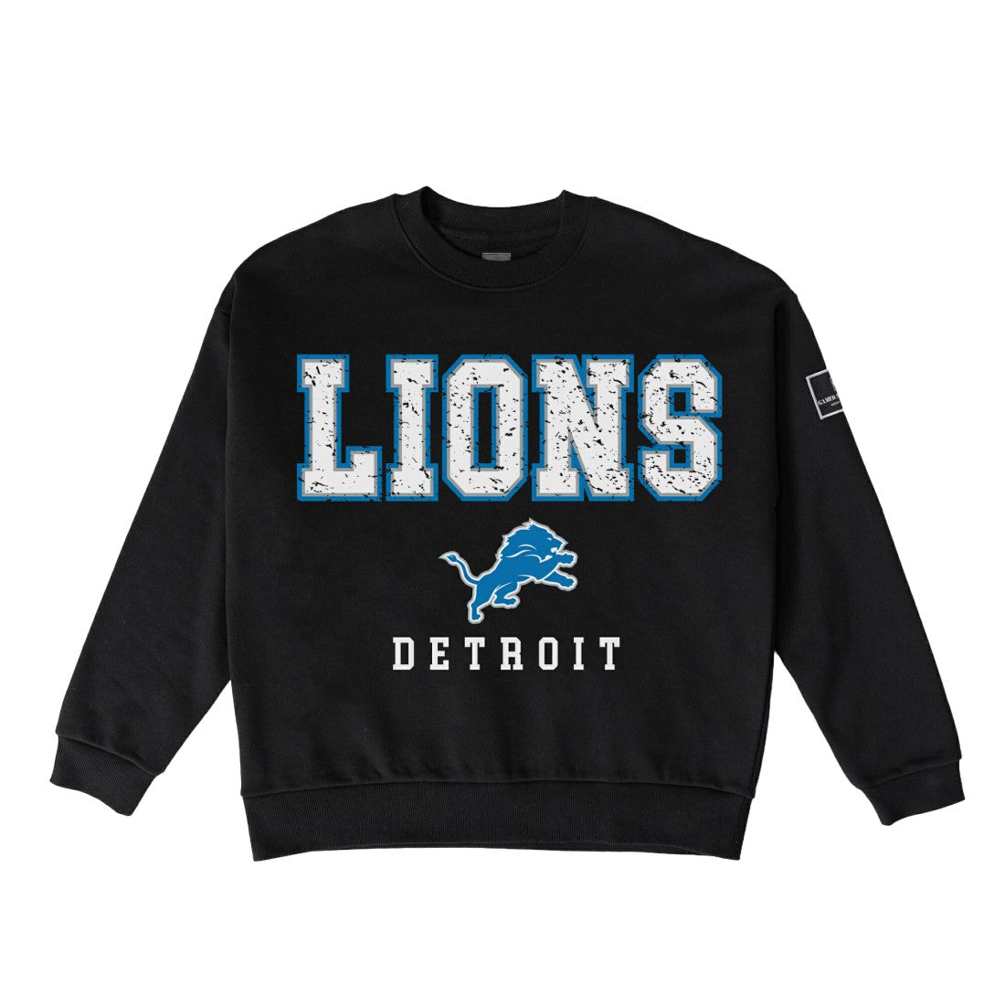 Detroit Lions Gameday Couture Women's Oversized Level Up Black Label Premium Fleece Sweatshirt - Black Sweatshirts