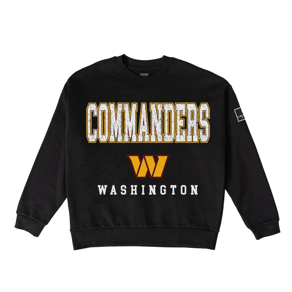 Washington Commanders Gameday Couture Women's Oversized Level Up Black Label Premium Fleece Sweatshirt - Black Sweatshirts